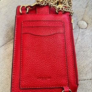 Coach Red Leather Turnlock Wallet with Gold Zipper NWOT